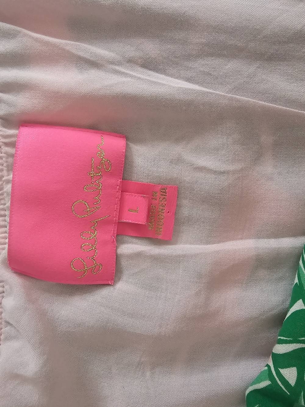 Lilly Pulitzer Green Tropical Leaf Maxi Dress with Pink Accents - Picture 6 of 9